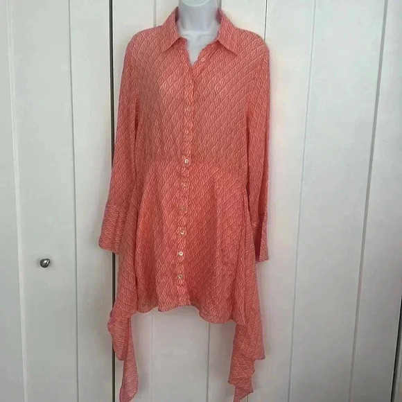 Free People Rillo Shirt Dress Wrap Skirt Bottom - Long Sleeve - Picture 5 of 13
